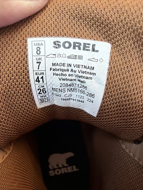Sorel Buxton Lite Lace Waterproof  Mens SZ 8 Tan/Black New/Box main image 4
